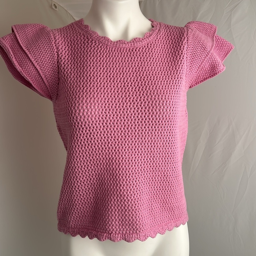 Design History Warm Berry ruffle sleeve sweater